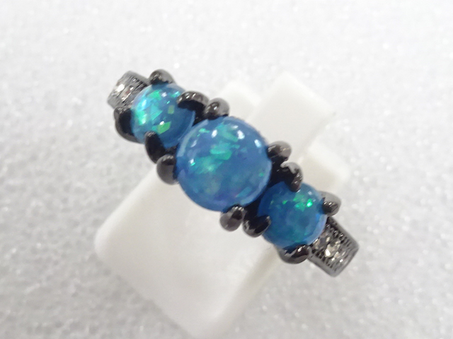 JAPANESE KIMONO / ANTIQUE COLORED STONE RING (SIZE 24)